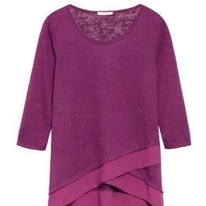 NWOT Stitchfix layered hem knit top size M